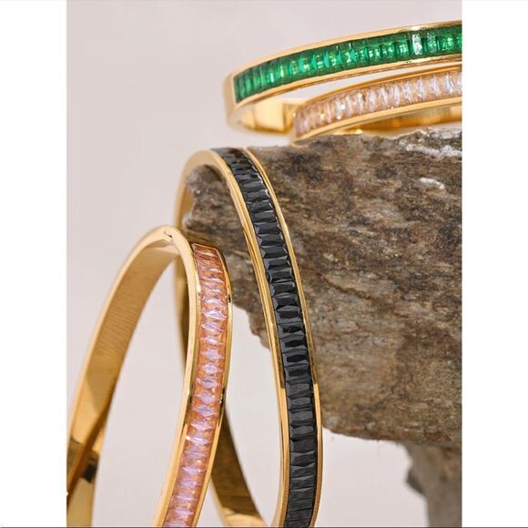 New Sparkly Crystal Layering Bangle Bracelet Choice of Color - Picture 10 of 11